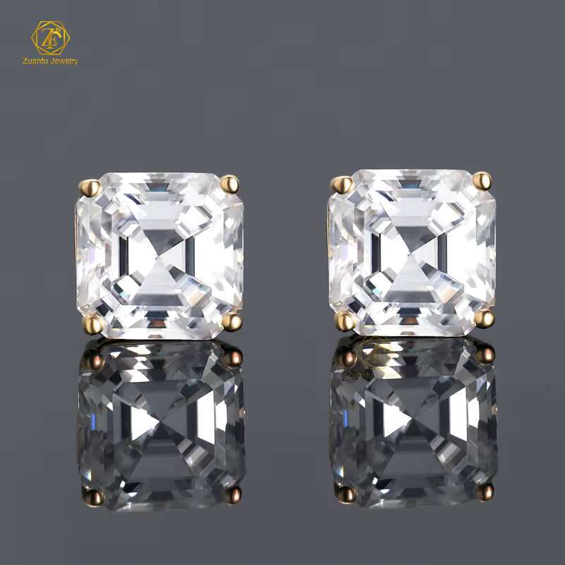 Hot Sale Gemstone Earring Studs Gra Certified Moissanite Ear Studs D Vvs Moissanite Romantic Hip Hop Jewelry