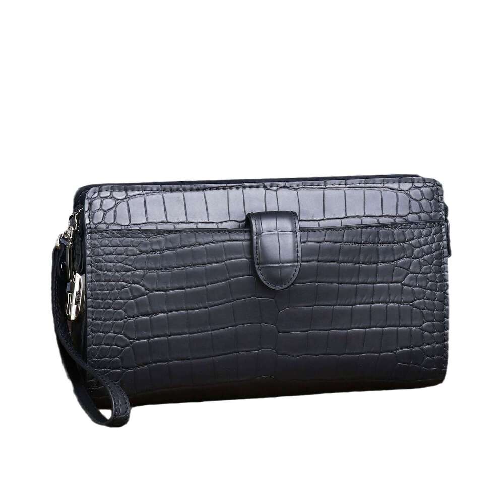 Color Belly Fog Crocodile Pattern Password Lock Large Handbag Business Multi-Functional Men's Bag Multi-Card Slot Wallet Trendy