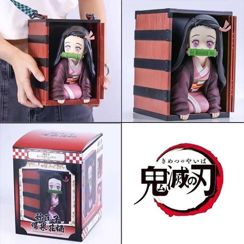 New 18cm Anime New Anime Demon Slayer Figure Kamado Nezuko Kimetsu No Yaiba Popcorn Bucket PVC Collection Decor Action Model Chri XJ250614