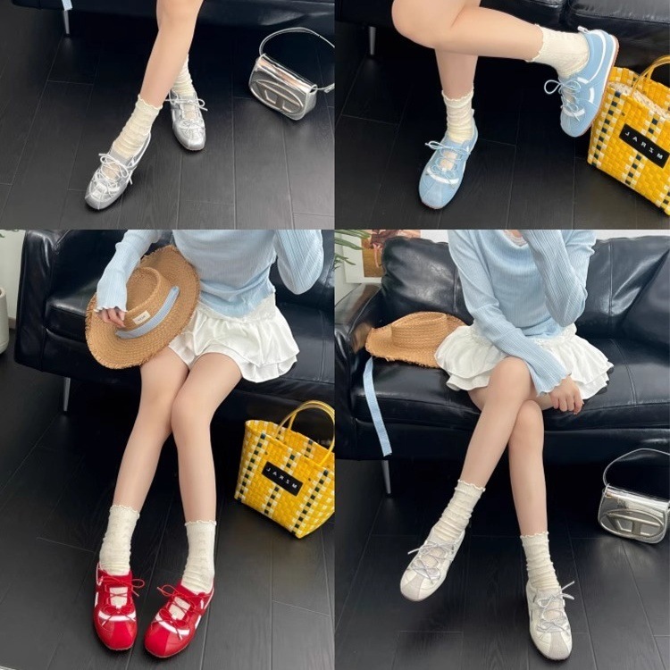 Ddmysheep Ddmysheep Yueyu Silver Mary Jane Lazy Single New Style Hidden Cm Height Increase Ballet Training Shoes For Women