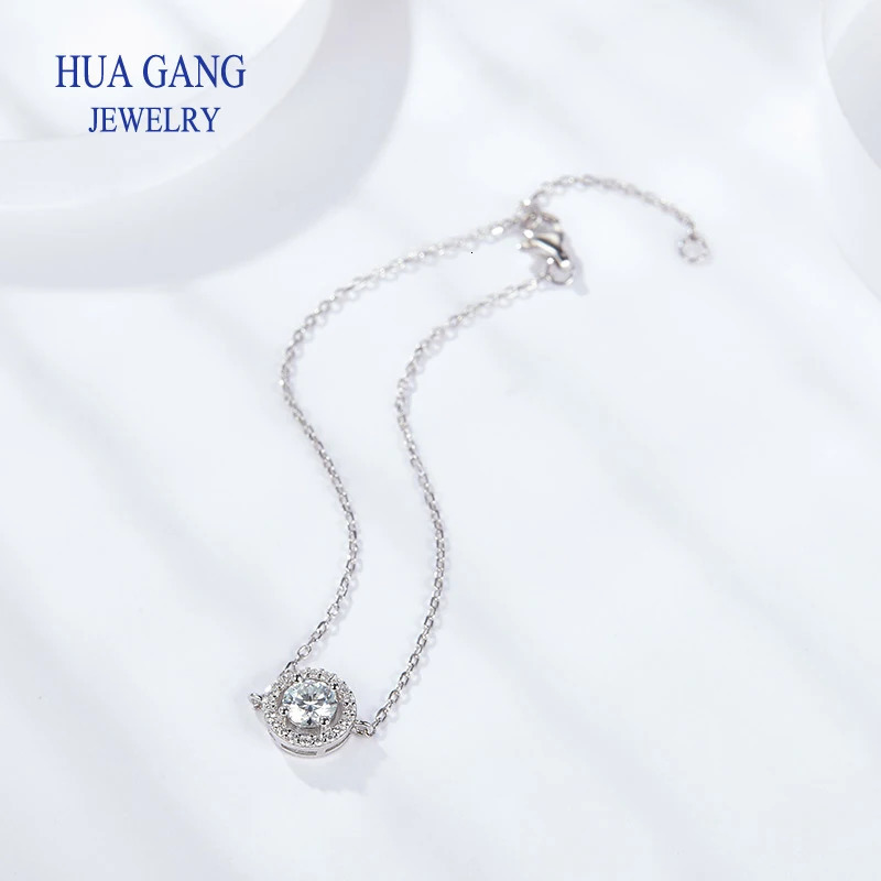 925 Silver Pass Diamond Test Past 0.5ct Excellent Cut D Color VVS1 Wedding Chain Bracelet for Girls Classic Jewelry 250610