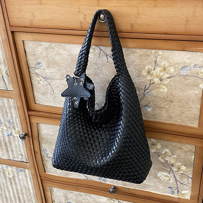 Tote Pure Handwoven For Women High-End Lazy Style Large Capacity Commuter Mother And Child Shoulder Bag