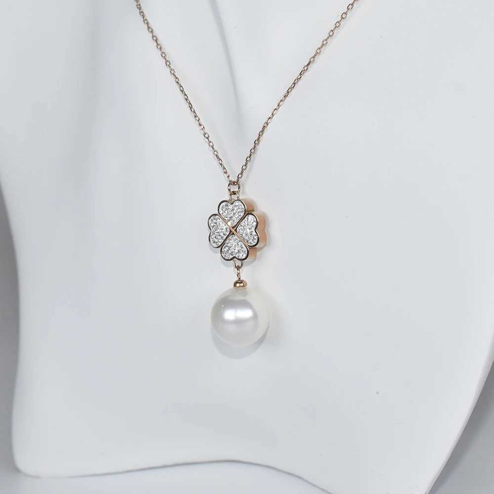 High quality classic necklace with shining crystal shell pearl pendant wedding party jewelry Z250614