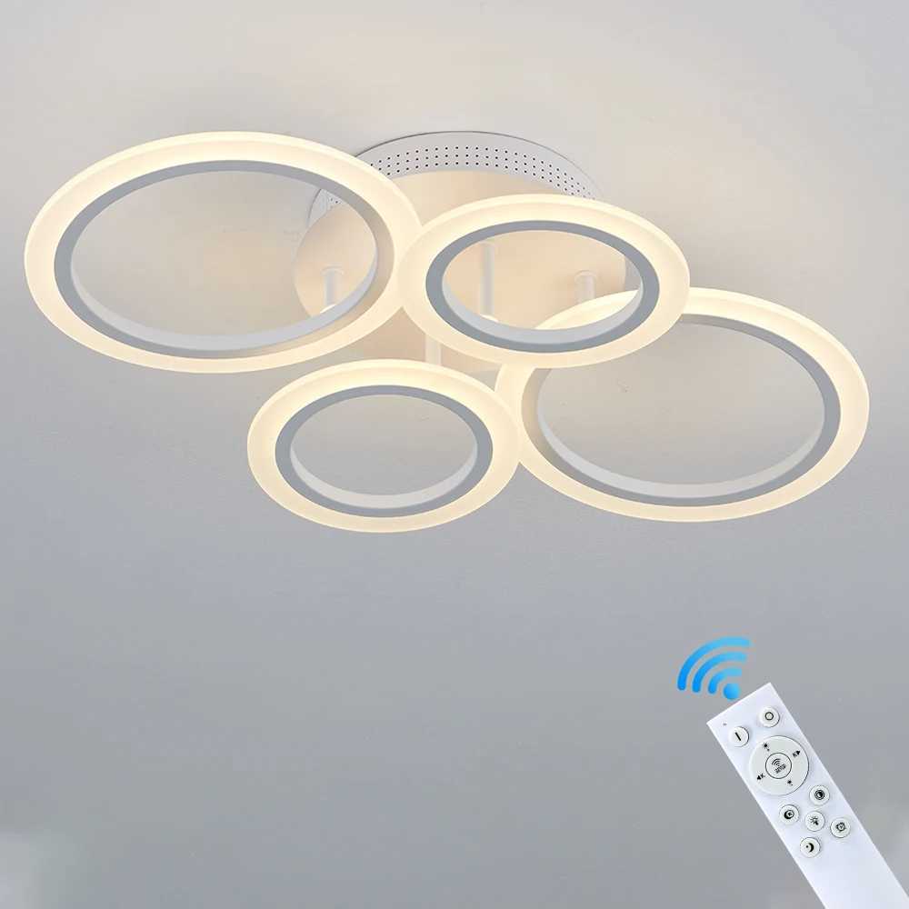 LED Acrylic Ceiling Light Chandelier Ring Pendant Lights Lamp Dimming Remote Control Indoor Lighting Fixture Bedroom Living Room XJ2500613