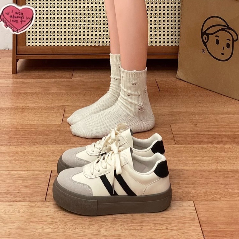 Ddmysports New Style Agan Women S Spring Ultra Light Thin Sneakers Casual Sports Thick Soled White Training Shoes Outdoor Shoes