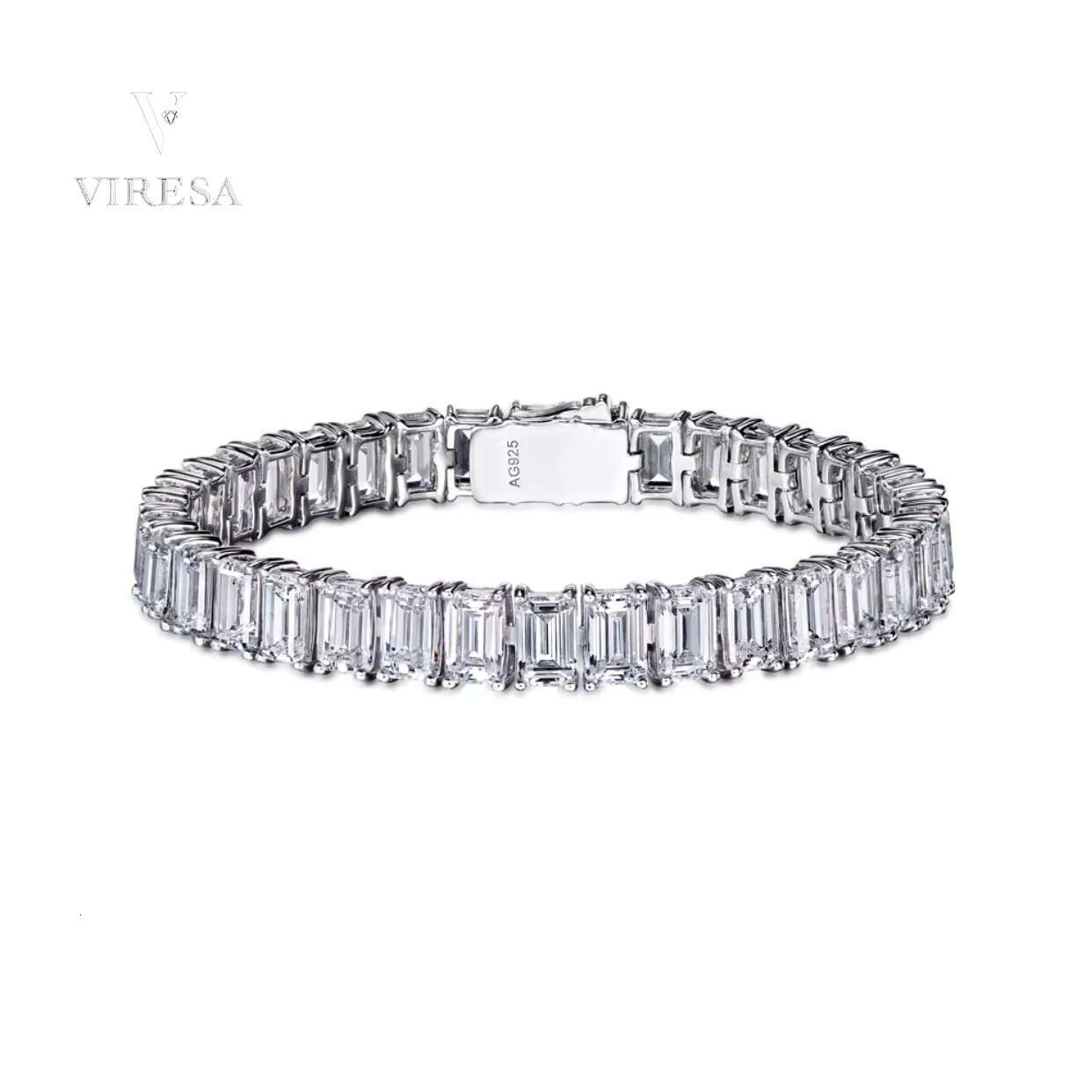 Hip Hop Style Sterling Silver Moissanite Tennis Chain Bracelet Unique Gemstone Jewelry Series