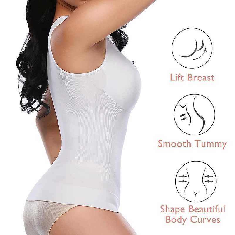 Women Tummy Control Tank Tops Slimming Body Shaper Waist Corset with Padded Bra Shapewear Compression Camisole Vest XJ250614