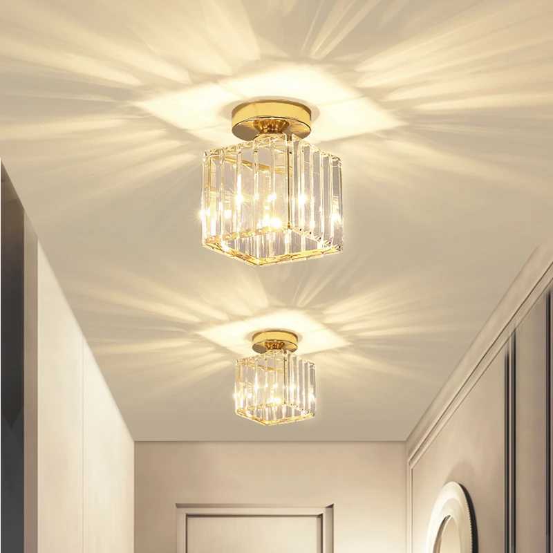 IRALAN Crystal Ceiling Light Corridor Channel Ceiling Lamp Luxurious Balcony Aisle Lamp Home Foyer Track Light Kitchen Ceiling Light XJ2500613