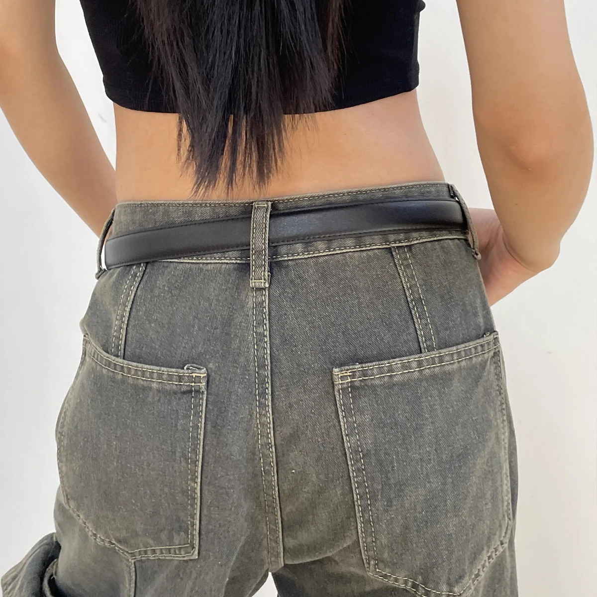 Unisex Mens leather Belt Female High-end s Western Gothic Punk Y2K belt For Woman Fashion Jeans Waistband Male 250610