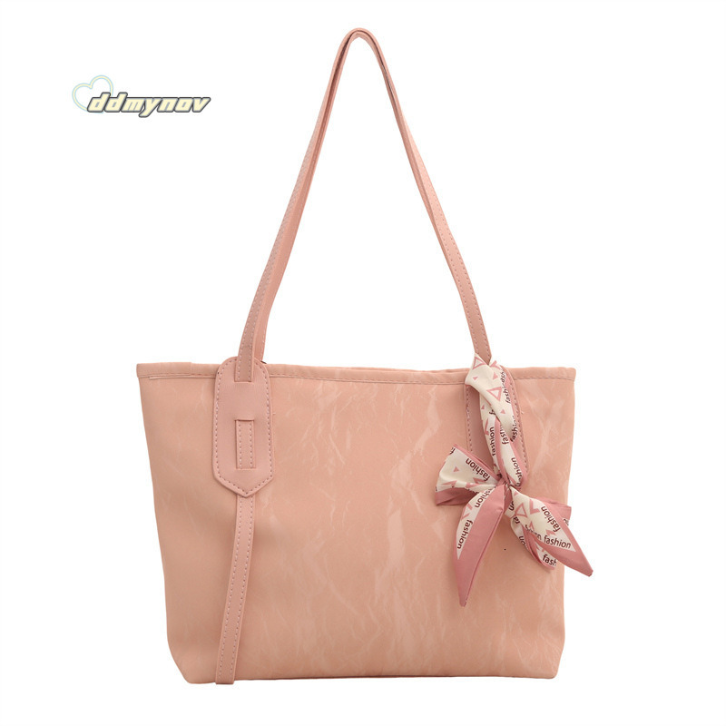 Tote Korean Style Solid Color Simple Textured Handbag Large Capacity Versatile Class Commuting Bag for Women ddmynov