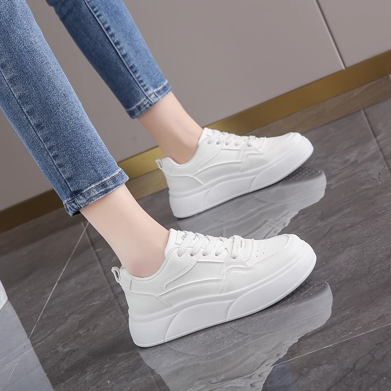 Ddmysports Platform White For Women New Summer Thick Sole Height Increasing Versatile Casual Sports Lightweight Breathable Sneakers Outdoor Shoes