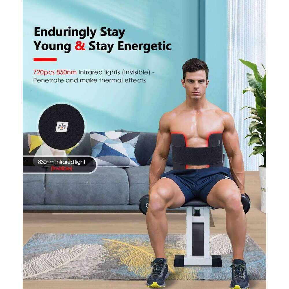 Infrared LED Medical Service Waist Red Light Heating Massage Belt Pad Lumbar Back Massager For Muscle Relaxation