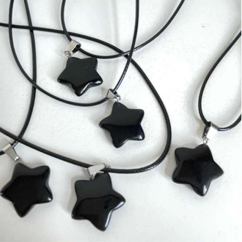 Pentagram Star Crystal Pendant Necklace Sacred Healing Gemstone Natural Stone Pendant for Women Girls Necklace Crystal Healing Z250614