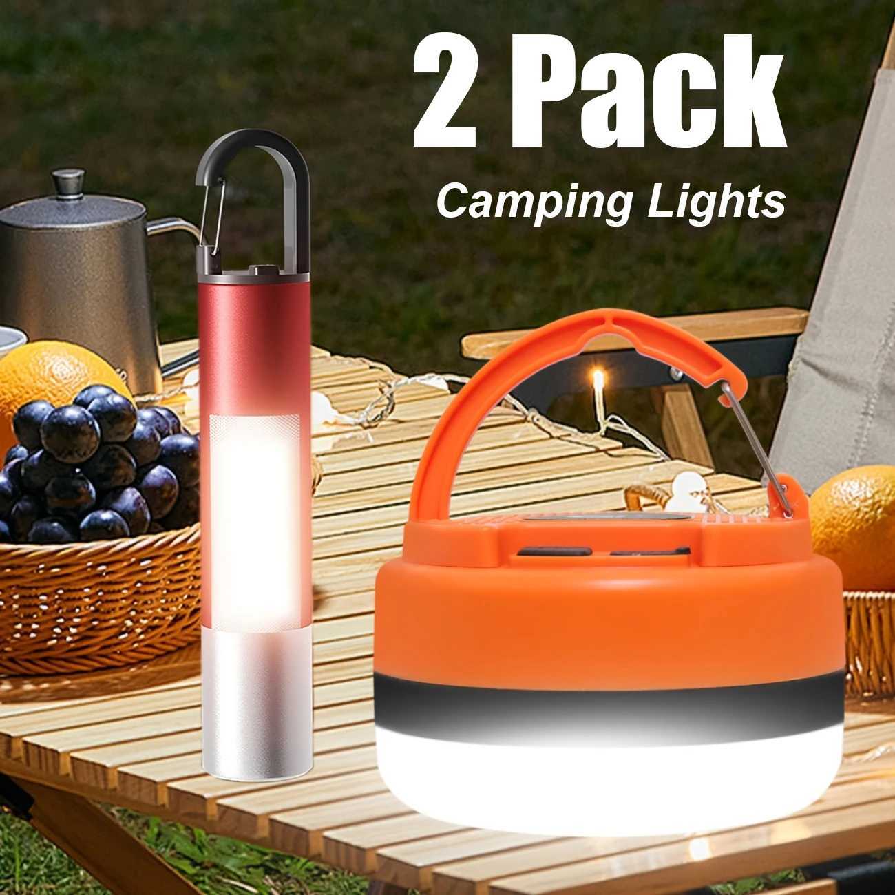 Camping Lantern LED USB Rechargeable Lantern Flashlight Tent Light Emergency Hanging Lights for Camping Hurricanes Power Outage W250613
