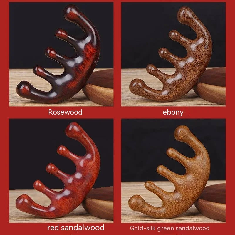 Massage Comb Natural Wood Wide Tooth Hair Comb Multifunctional Head Massage Comb Green Sandalwood Massage Com Head Meridian 250612