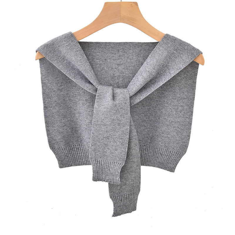 K1025 New style net red pure color knitted shawl autumn and winter knotted outer wear fashionable spring and summer air-conditioned room warm shoulder