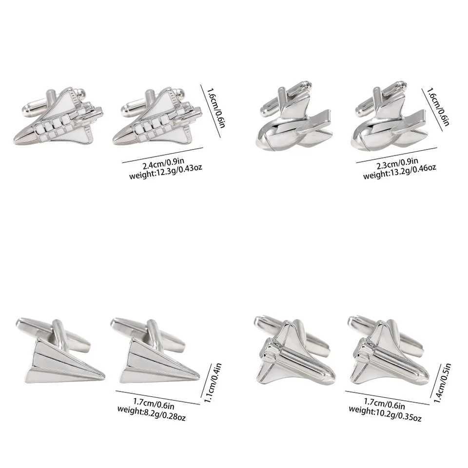 4 Styles Space Shuttle Cufflinks Personality Shuttlecraft Plane Cufflinks Suit Shirt Accessories For Men Gift XJ250614
