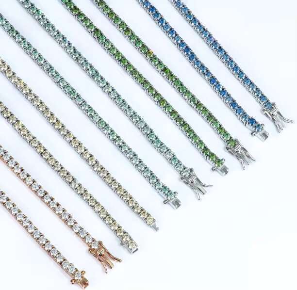 3mm Tennis Chain Bracelet with Zirconia Moissanite 925 Sterling Silver Mens Jewelry Luxury Hip Hop Wristband