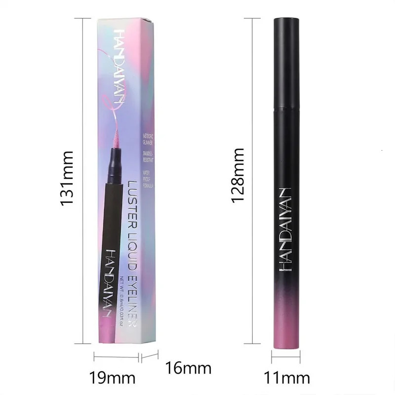Diamond Shiny Eye Liner Eyeshadow Waterproof Quick-dry Silver Gold Metellic Pearlescent Liquid Eyeliner Silkworm Brighten Makeup 250614