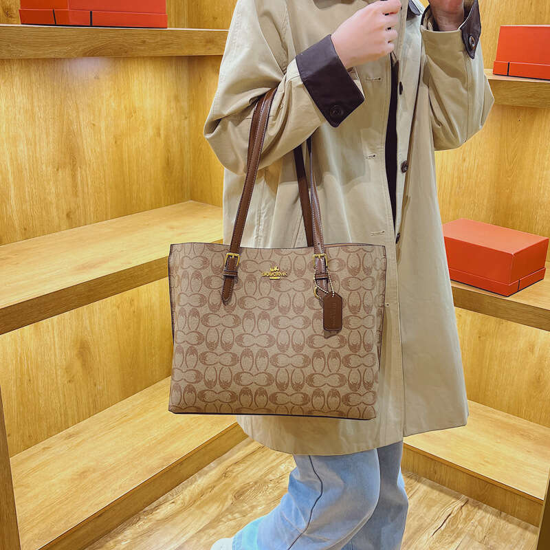 Free shipping French Handheld Tote for Women 2025 New Trend Brand Same Style Large Capacity Versatile Shopping Shoulder Bag