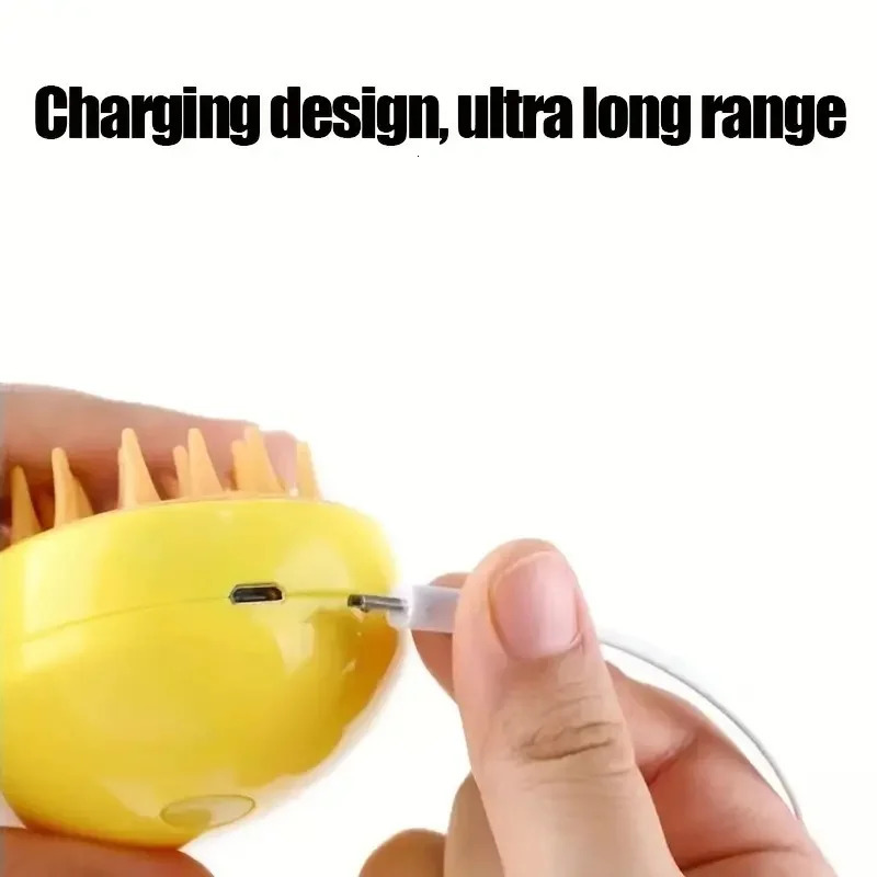 Steamy Dog Brush Electric Spray Cat Hair Brush 3 In1 Dog Steamer Brush for Massage Pet Grooming Removing Tangled and Loose Hair 250614