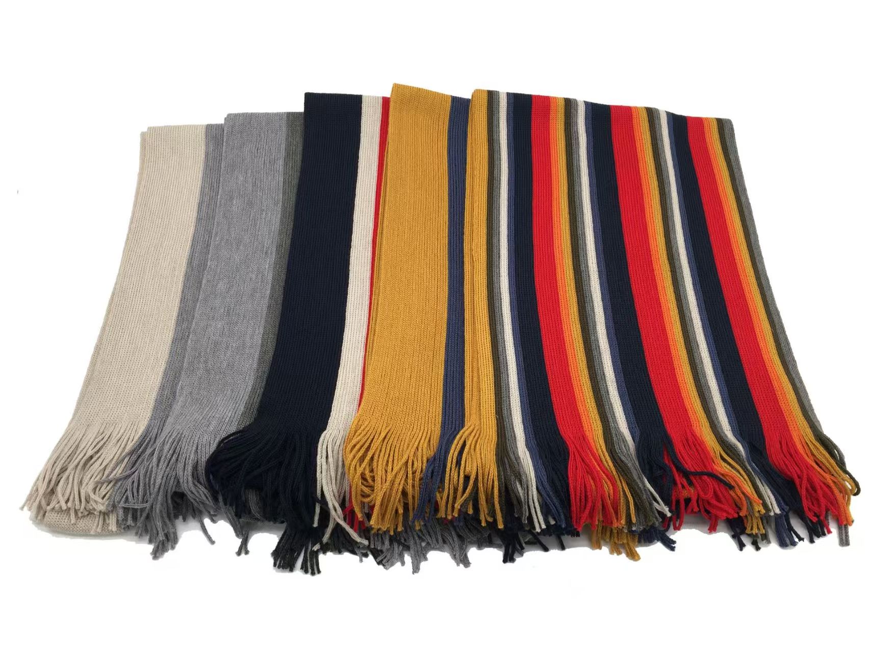 T967 scarf autumn and winter fashion warm striped scarf men's wool knitted