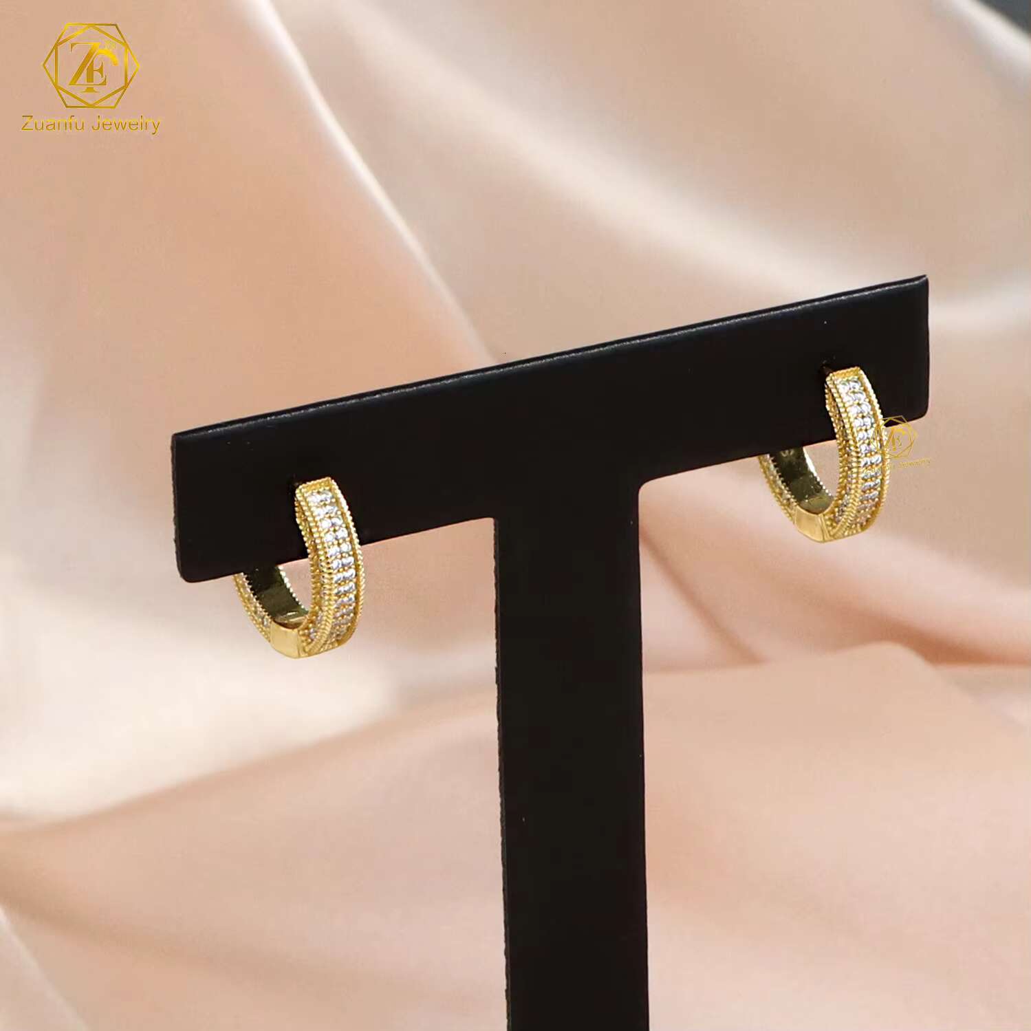 Fine Vintage Jewelry 925 Sterling Silver 18K Gold Plated D VVS Hoop Moissanite Earrings Huggie Earrings for Women Cuff Ear Stud