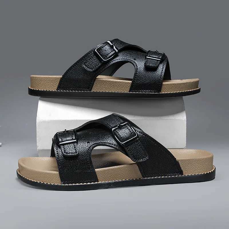 Man Leather Sandal for Men Beach Sandals Men 2025 Mens Shoes Mens Comfortable Slipper Original s Shoes Summer Z250614