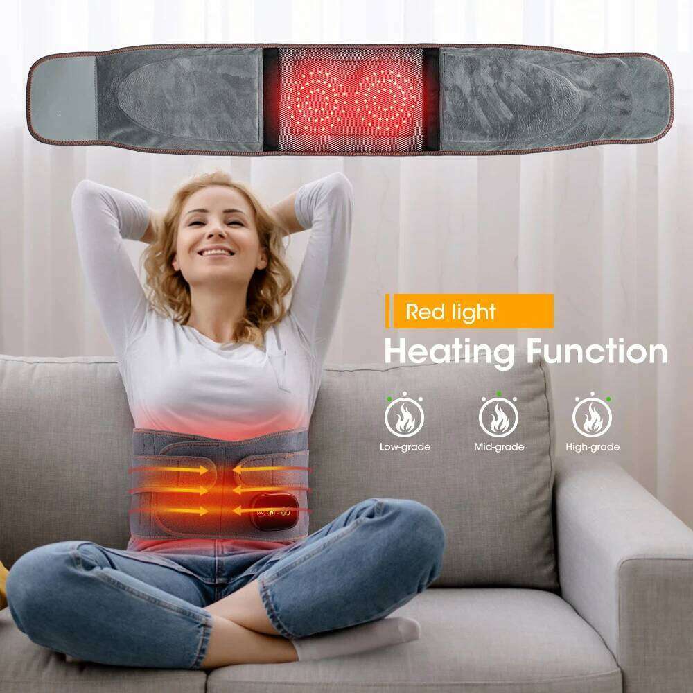 Heating Waist Electric Vibration Lumbar Hot Compress Heated Pad Back Support Belt Fatigue Relax Muscle Massager