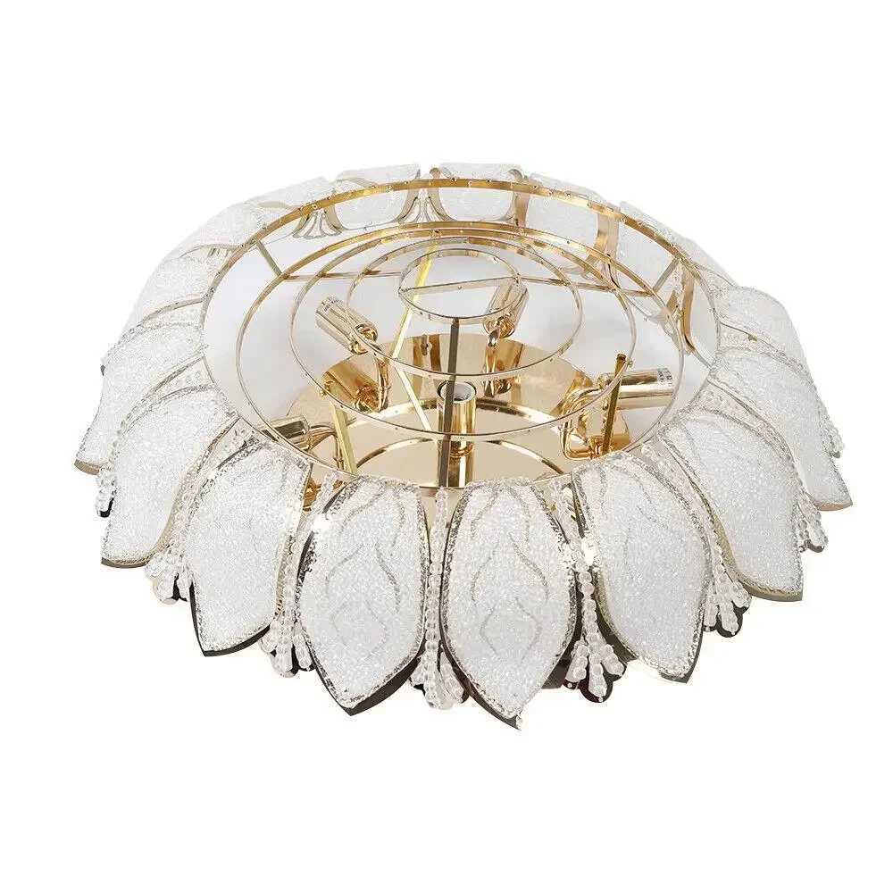 Modern Flush Mount Crystal Bedroom Ceiling Light Lotus Chandelier Living Room Lighting XJ2500613