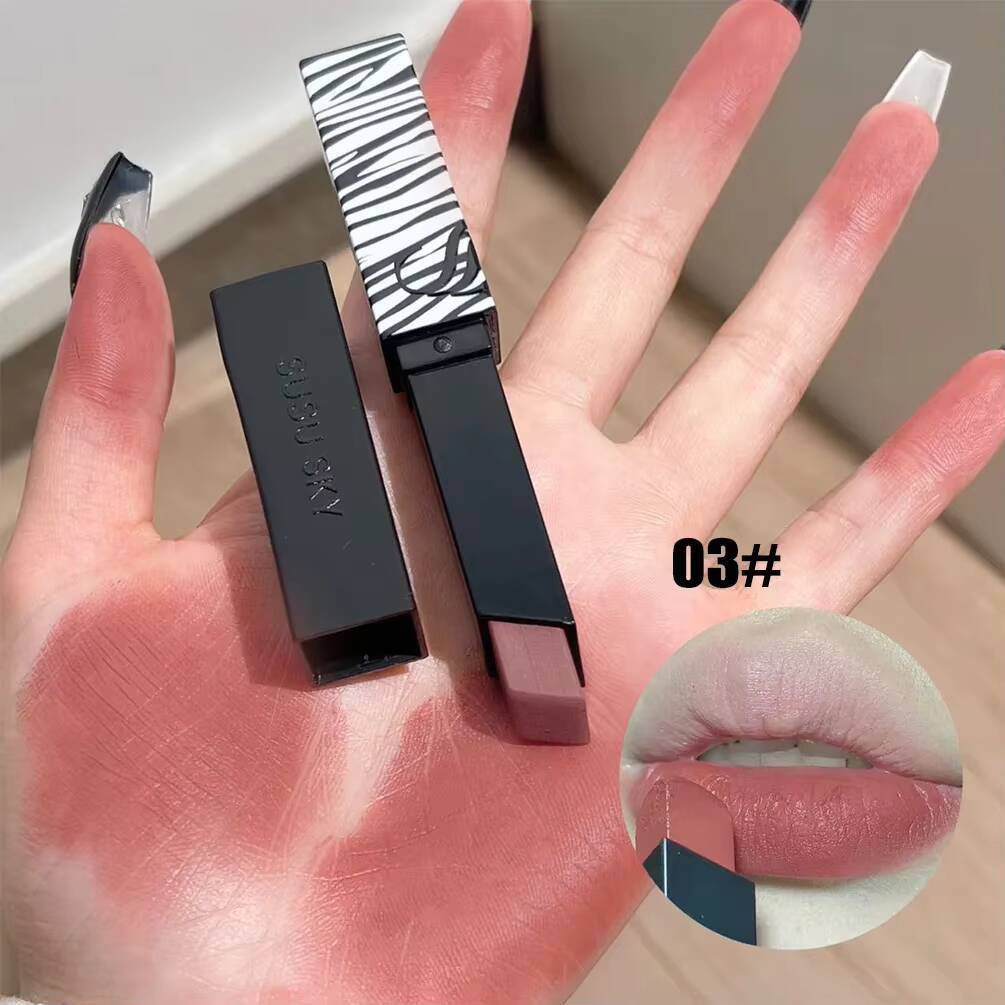 Sexy Nude Smoked Rose Lipstick Colour Matte Velvety Tint Solid Gloss Waterproof Lip Makeup Long Lasting Cosmetic happy