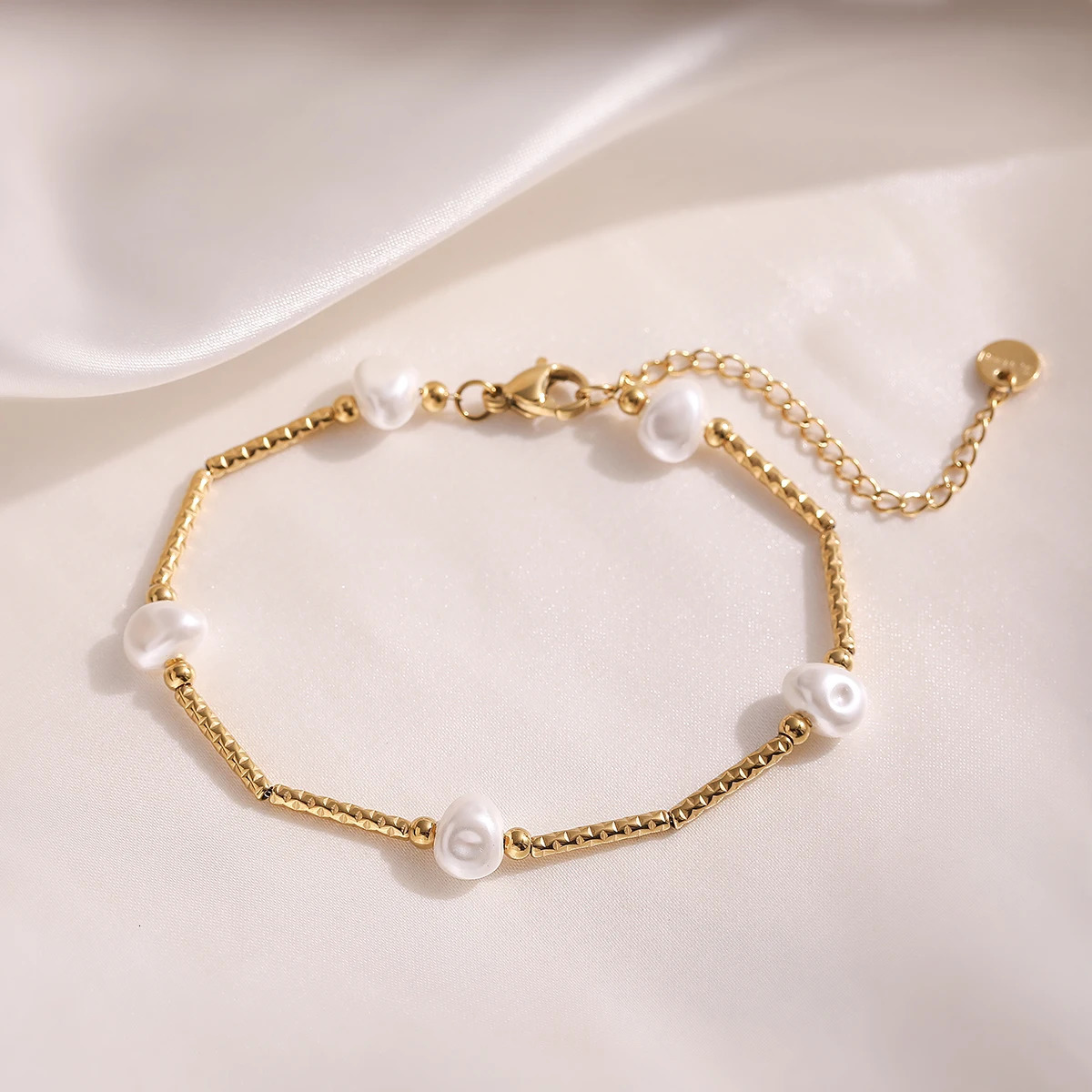 Mafisar High Quality Non-Fading 316L Stainless Steel Jewelry Trendy Gold Color Pearl Charm Bracelet For Women Birthday Gift 250610