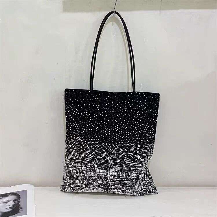 Star Silver Glitter Gradient Rhinestone for Women 2022 New Trendy Light Luxury Full Shoulder Bucket Tote Bag