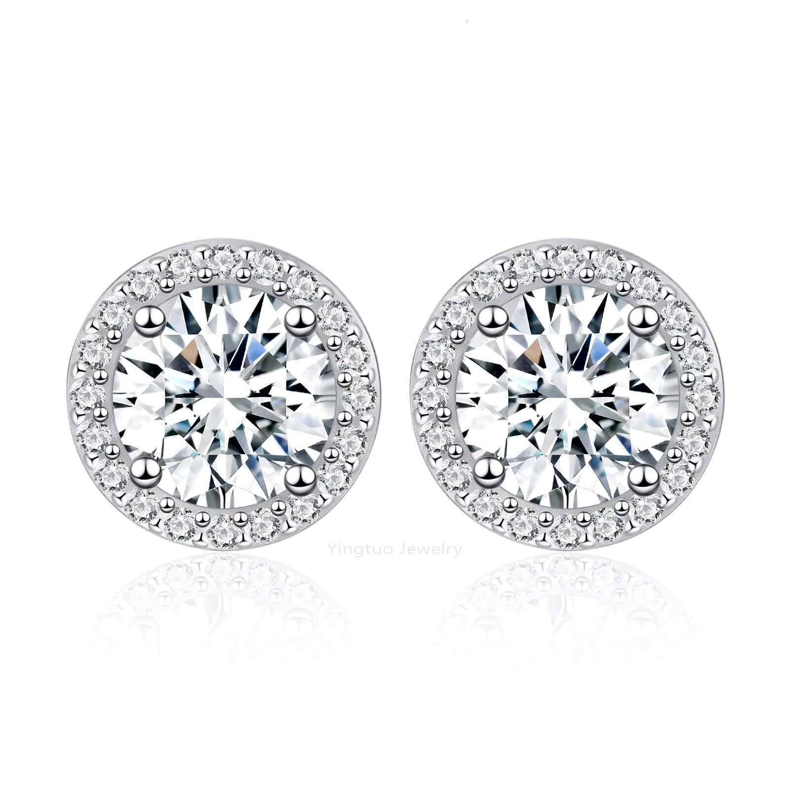 New Arrive Moissanite Diamond Earings Jewelry Women 925 Sterling Silver Moissanite Stud Earrings