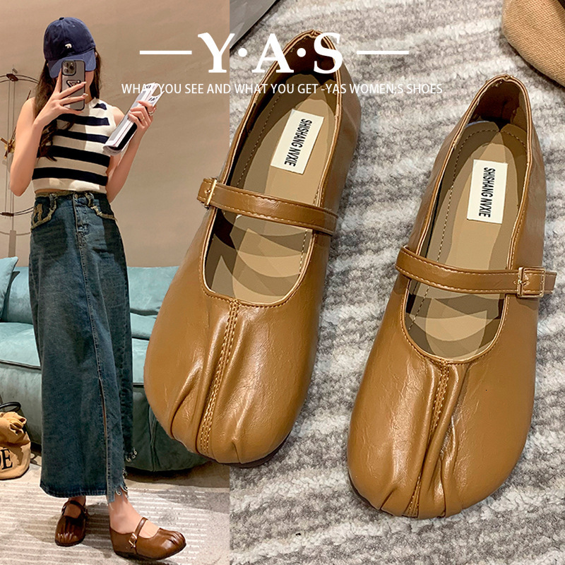 Ddmyoutdoor Women S New Soft Sole Comfortable Grandma Flat Mary Jane Leather Shoes Spring And Autumn Loafers Outdoor Shoes