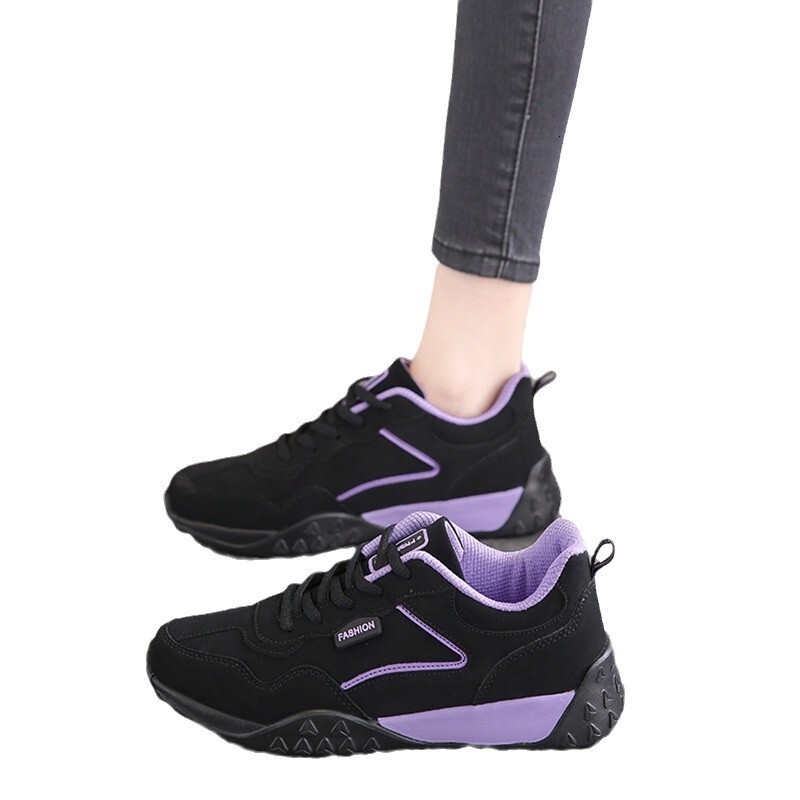 Ddmysports Non Slip Soft Sole Old Beijing Sneakers For Women Spring And Autumn Fleece Lined Lightweight Leather Casual Travel Shoes Mom Outdoor Shoes