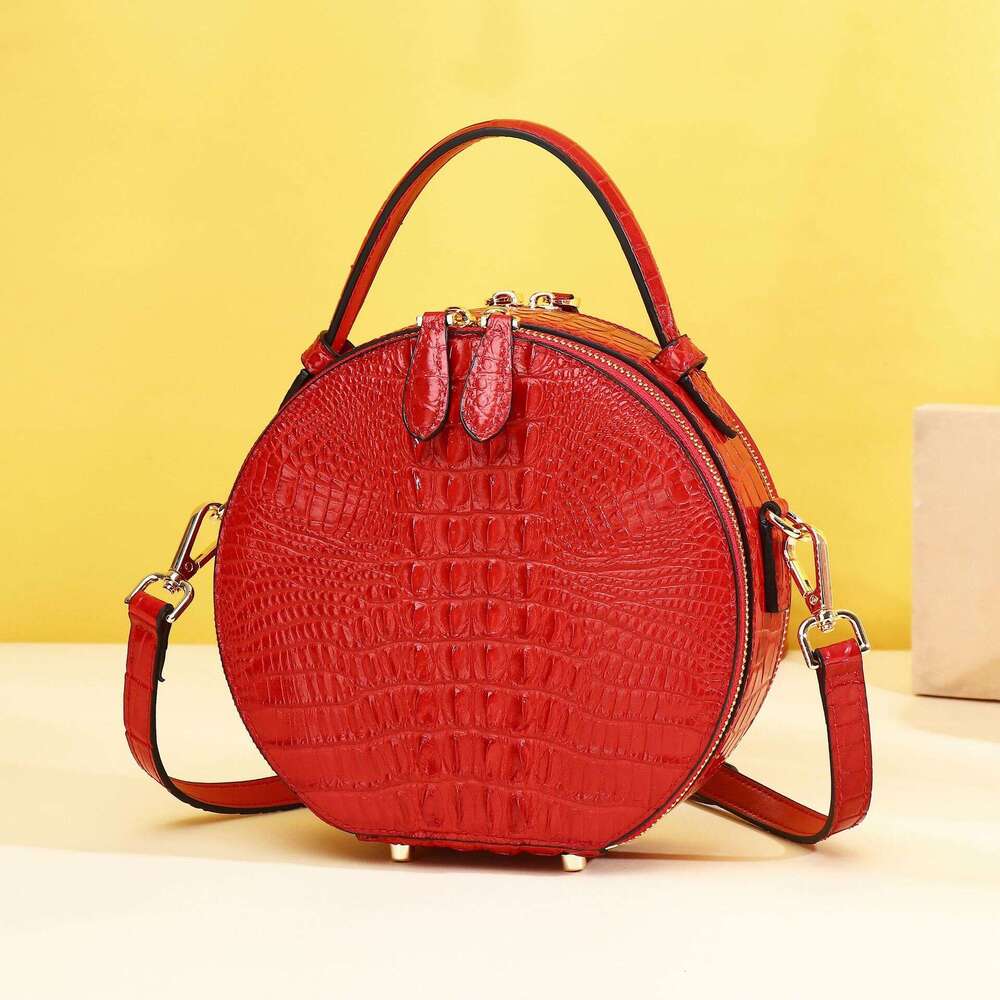 Pattern Himalayan Women's Crocodile Round Cake New Large Capacity Crossbody Summer Shoulder Handbag Accordion Bag Trendy