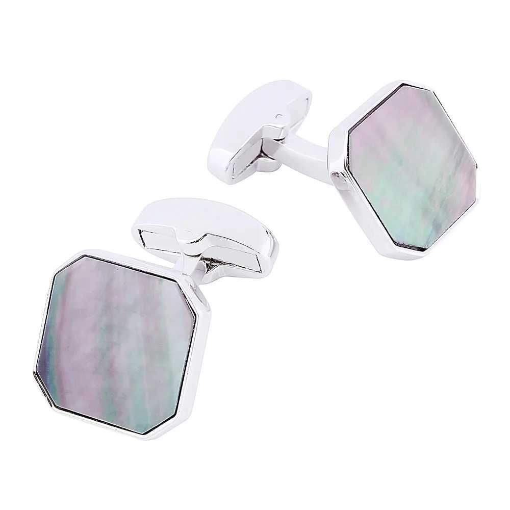 HAWSON Classic Mens Cufflinks Square Vintage Shell Pearl 2 Buttons French Shirts Cuff Links Fashion Jewelry for WeddingXJ250614