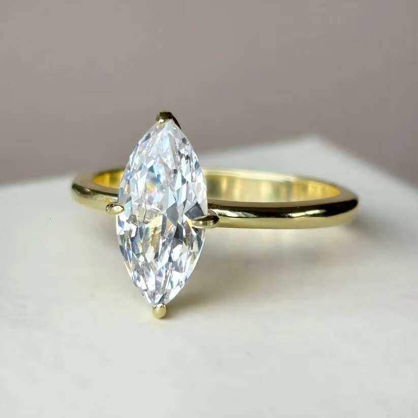 Marquise Cut Rings 925 Sterling Silver Engagement Rings for Women VVS Moissanite Wedding Promise Rings