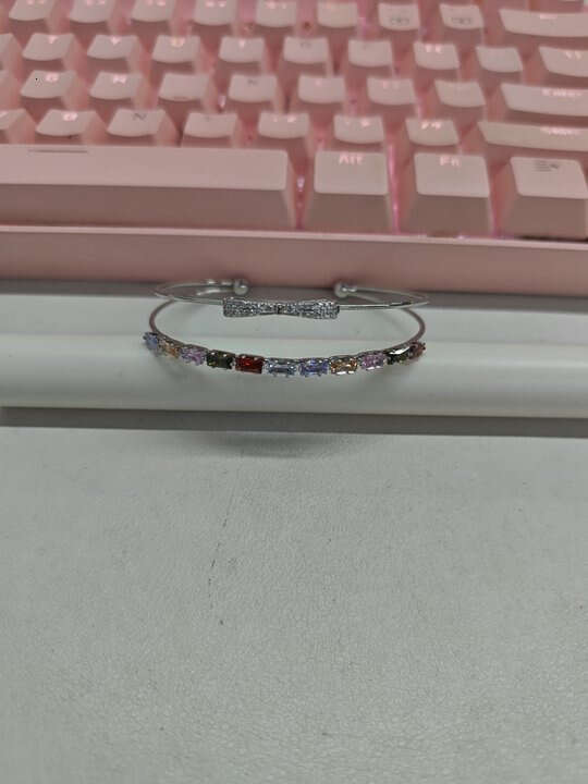 Luxury Jewelry Designer Bracelet Korean Style Zircon Double Layer Bowknot Square Bracelet Exquisite Hand Ring Light High-end Sense Jewelry