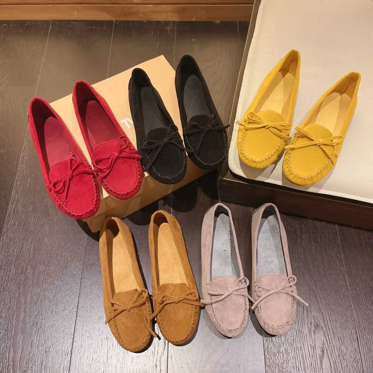 New Women Loafers Slip Ladies Flats Shoes Brand Spring Autumn Casual Flat Shoes Leather Single Shoes Plus Size 43 XJ250614