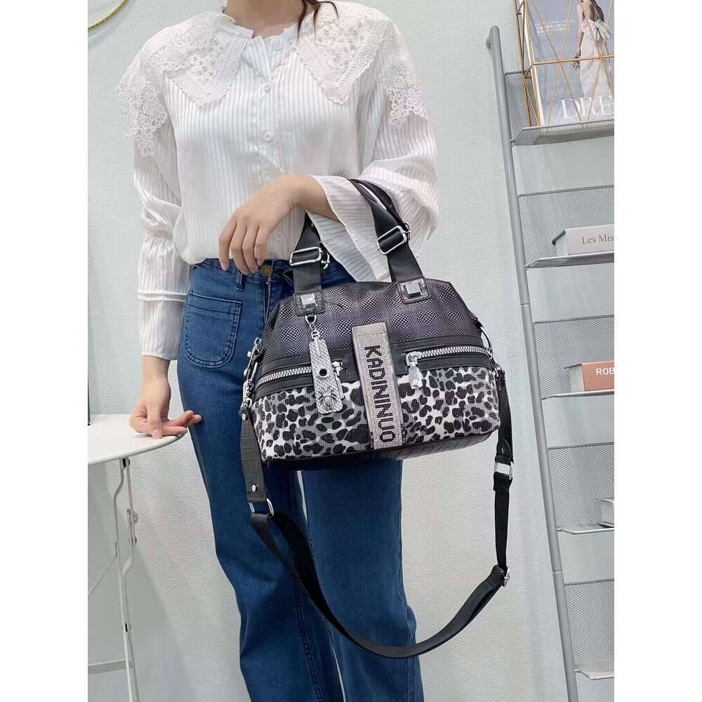 Leopard Print Genuine Leather for Women 2023 New Fashion Versatile High-end Crossbody Bag Ladies Handbag
