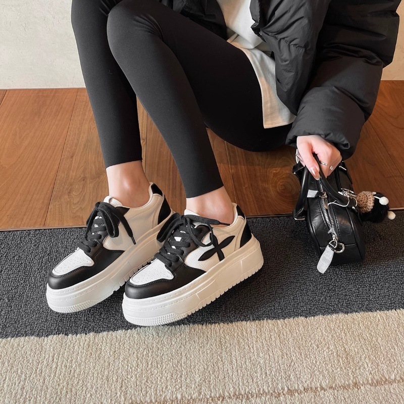 Ddmysports Platform White Sneakers For Women Korean Style Spring New Versatile Height Increasing Lightweight Casual Shoes Outdoor Shoes