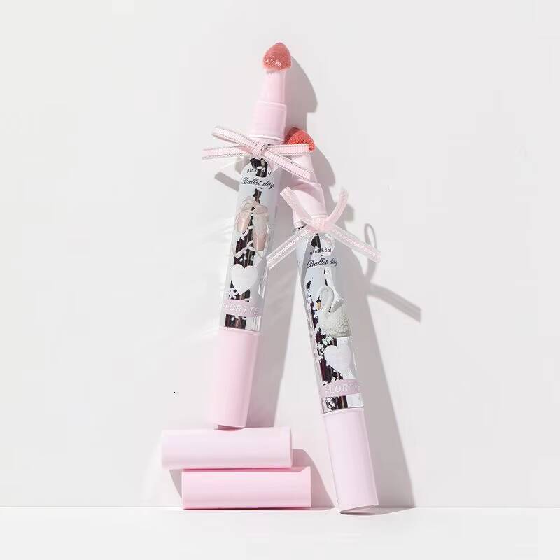 FLORTTE Little Bow Collection Film-forming Lipgloss Non-Stick Glaze Liquid Lipstick Lip Plumper Natural Gloss Finish happy