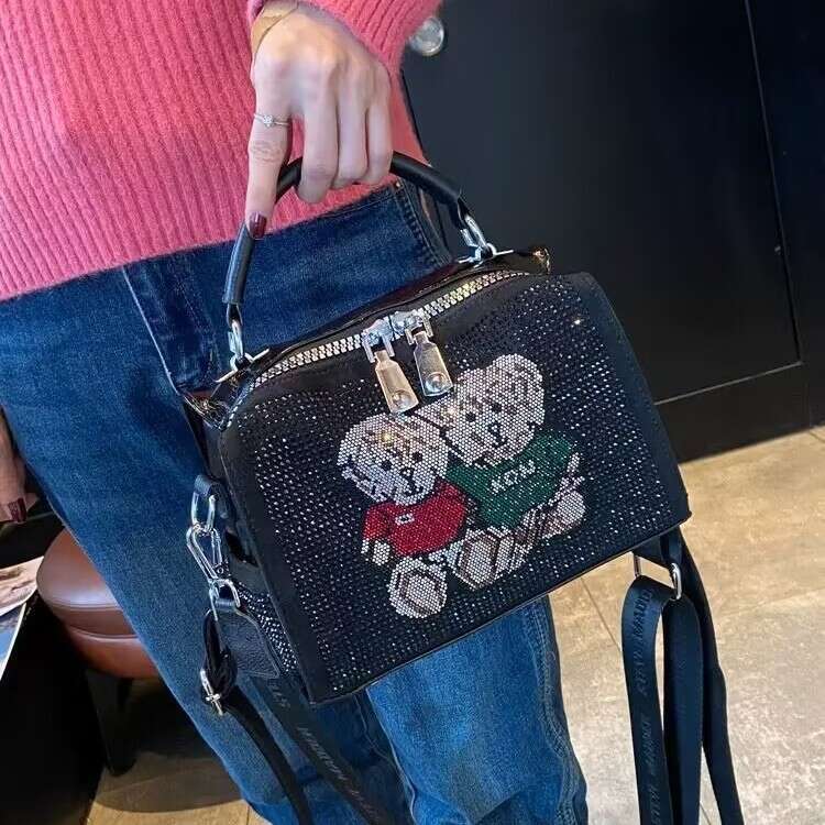 Rhinestone Handbag 2025 New Diamond-Studded Small Square Women's Fashion Trend Sequin Shoulder Crossbody Bag