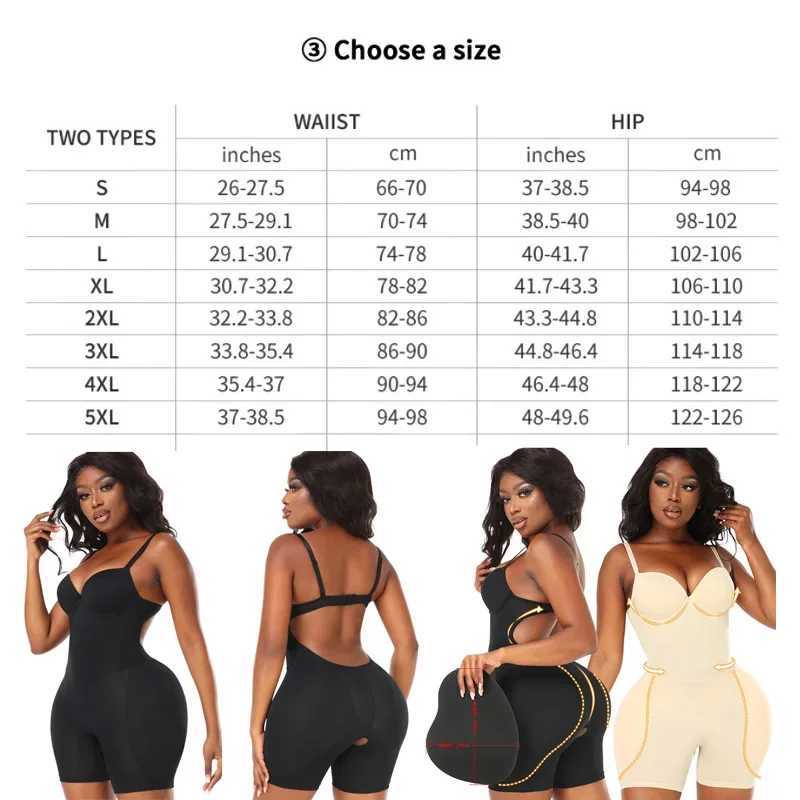 Shapewear Bodysuit with Padded Hip Enhancer Bra Cushion Butt Lifter Sexy Back Body Shaper Women Jumpsuits Fajas Colombianas Girdles XJ250614