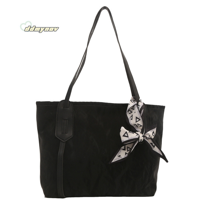 Tote Korean Style Solid Color Simple Textured Handbag Large Capacity Versatile Class Commuting Bag for Women ddmynov