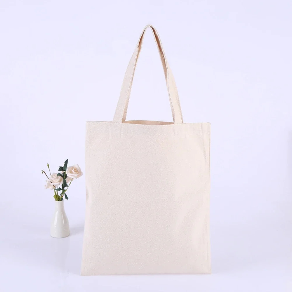 10 pcs High-Quality Women Men Handbags Canvas Tote bags Reusable Cotton grocery Shopping Bag Webshop Eco Foldable Shopping Cart 250610