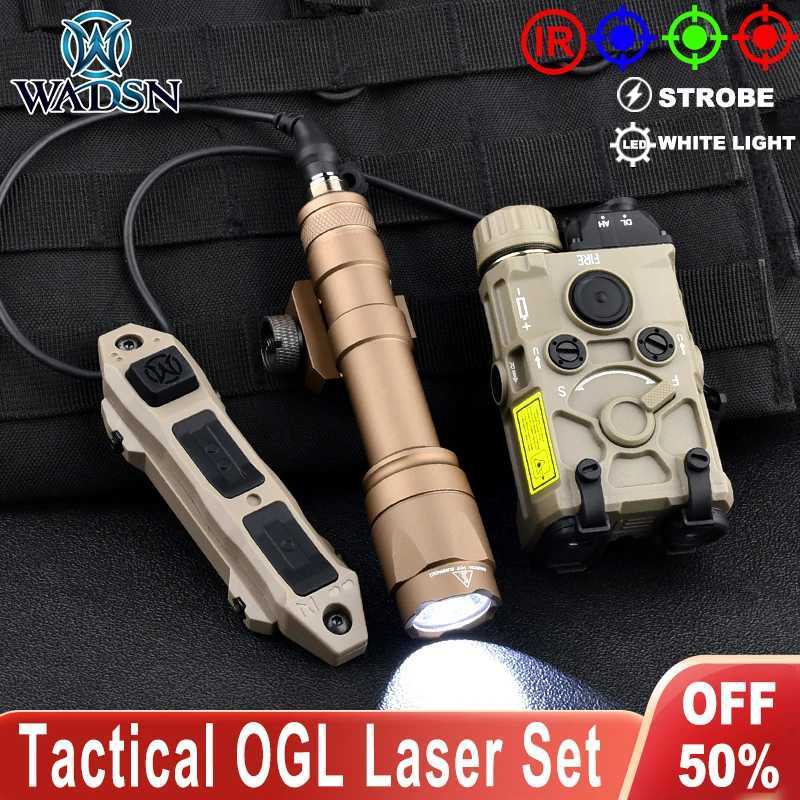 WADSN OGL IR Red Green Blue Laser M300 M600 Metal Flashlight LED White Strobe Hunting Scout Light With Three Key Pressure SwitchXJ250613