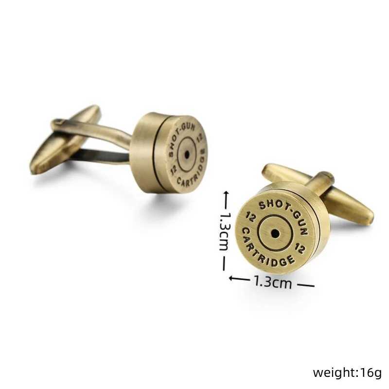 Mens French shirt cufflinks copper material classic style Bronze colored bullets cufflinks fashionable jewelry wholesaleXJ250614
